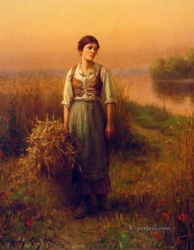  night Oil Painting - Normandy Maid countrywoman Daniel Ridgway Knight